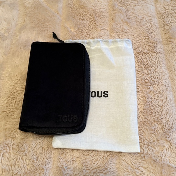 TOUS Velvet Jewelry Pounch Travel Organizer Black Ivory With Dust Bag - Picture 10 of 11